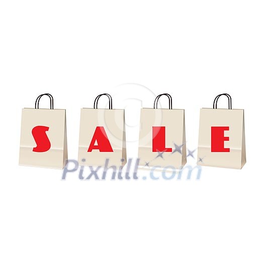 sale labels like shopping bag