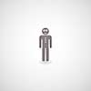 person symbol on gray background