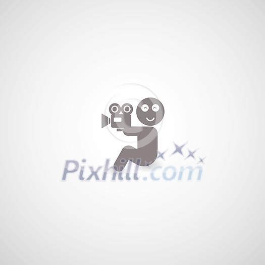movie symbol on gray background movie symbol on gray background