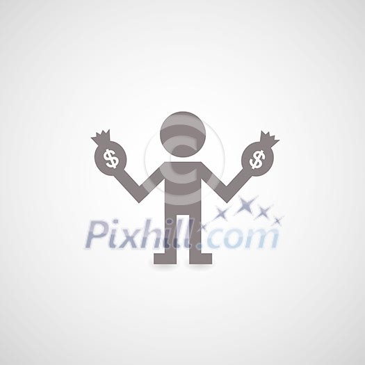 businessman symbol on gray background businessman symbol on gray background