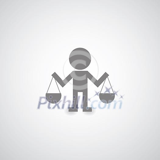 justice symbol on gray background justice symbol on gray background