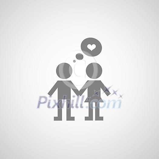 romance symbol on gray background romance symbol on gray background
