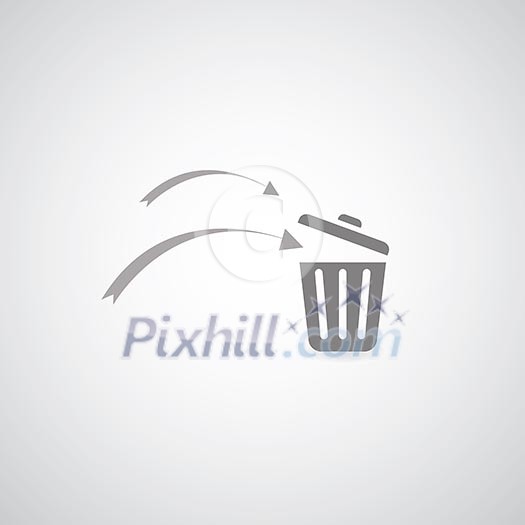 bin symbol on gray background bin symbol on gray background