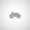 Motorcycle symbol on gray background