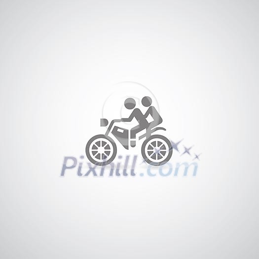 Motorcycle symbol on gray background