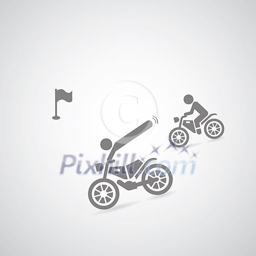 Motorcycle symbol on gray background