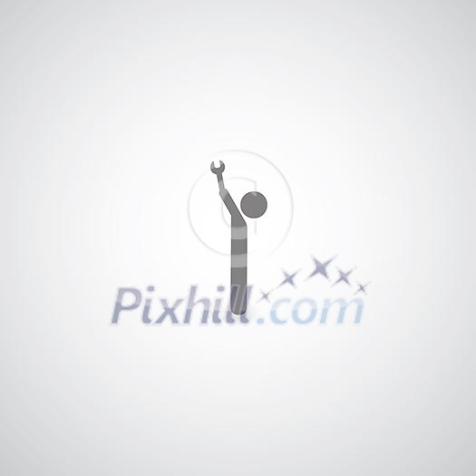 Technician symbol on gray background Technician symbol on gray background