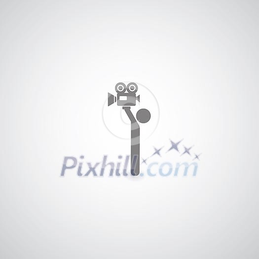 movie symbol on gray background movie symbol on gray background