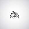 bicycle symbol on gray background