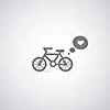 love bicycle club symbol on gray background