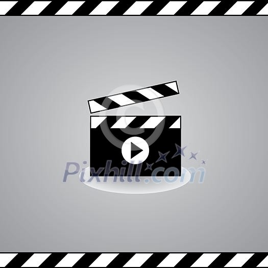 slate film symbol on gray background slate film symbol on gray background