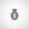  dollar icon symbol on gray background