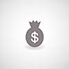  dollar icon symbol on gray background