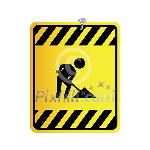 sign under construction on white background sign under construction on white background