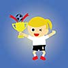 vector cartoon sport champions cup 