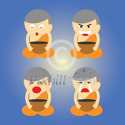 monk vector cartoon style for use