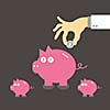 vector cartoon piggy bank saving money