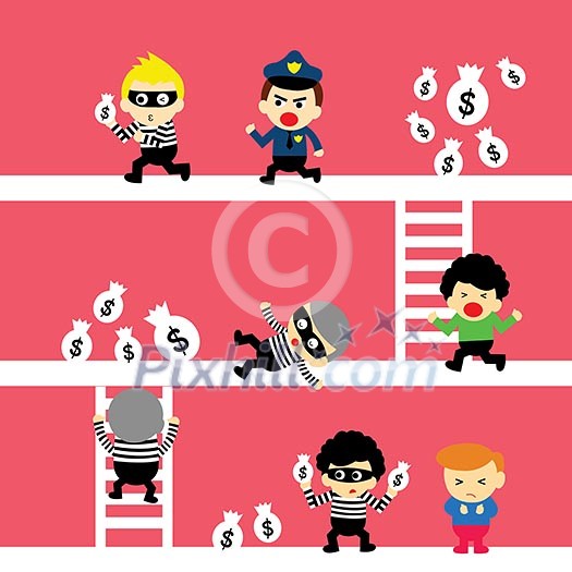 vector cartoon crime and people vector cartoon crime and people