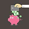 Piggy bank and wallet vector cartoon 