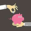 vector cartoon piggy bank saving money