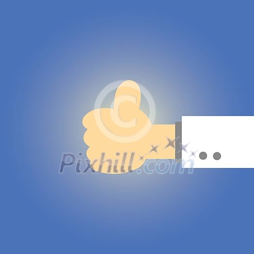 Thumb up vector cartoon style Thumb up vector cartoon style