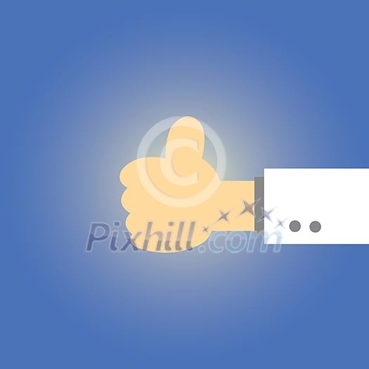 Thumb up  vector cartoon style