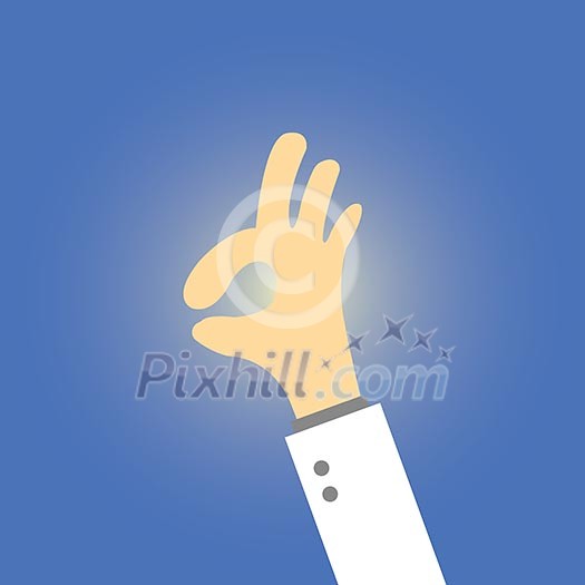 ok hand sign vector cartoon style