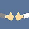 two thumb vector cartoon style