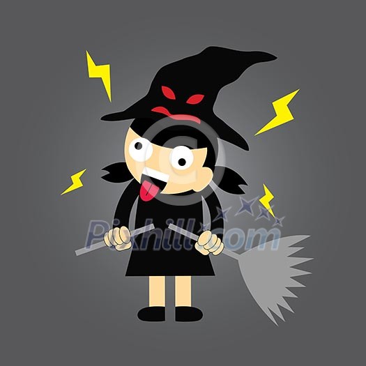 Witch vector cartoon style for use