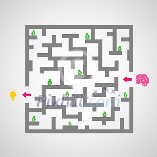 maze against on gray background. maze against on gray background.