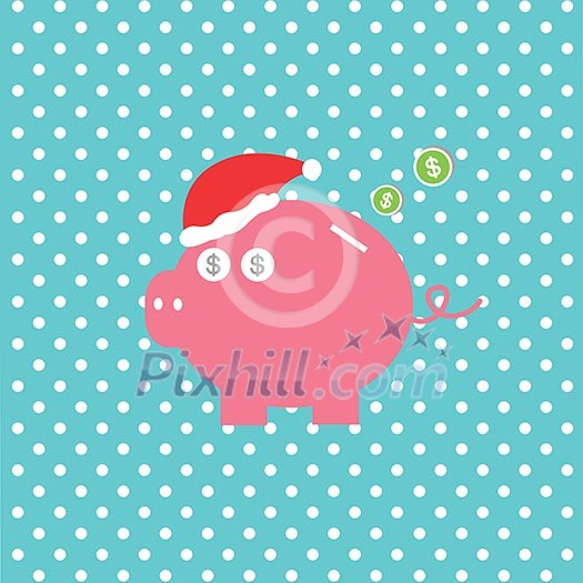 vector cartoon piggy bank saving money vector cartoon piggy bank saving money