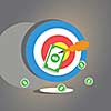 darts target aim vector cartoon