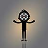 dark man with target dartboard vector cartoon