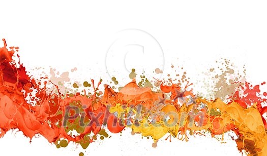 Background image with colorful splashes on white backdrop