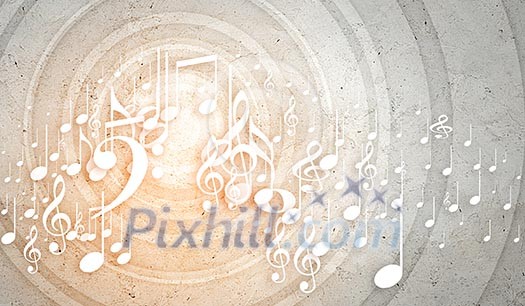 Conceptual background image with music clef and notes