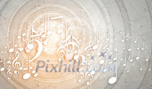 Conceptual background image with music clef and notes Conceptual background image with music clef and notes