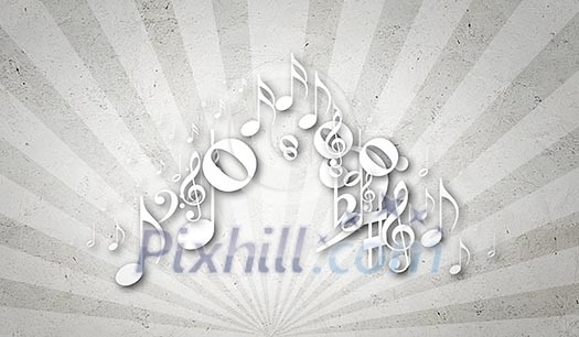 Conceptual background image with music clef and notes