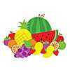 Fruit vector cartoon on white background