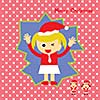 Santa claus girl vector cartoon style for greeting