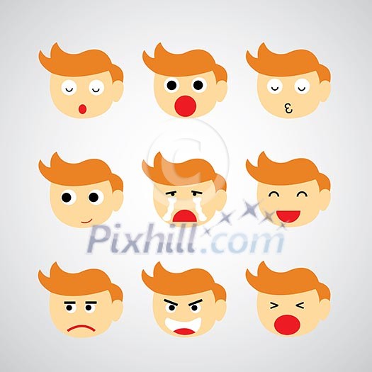 face emotion vector cartoon style face emotion vector cartoon style