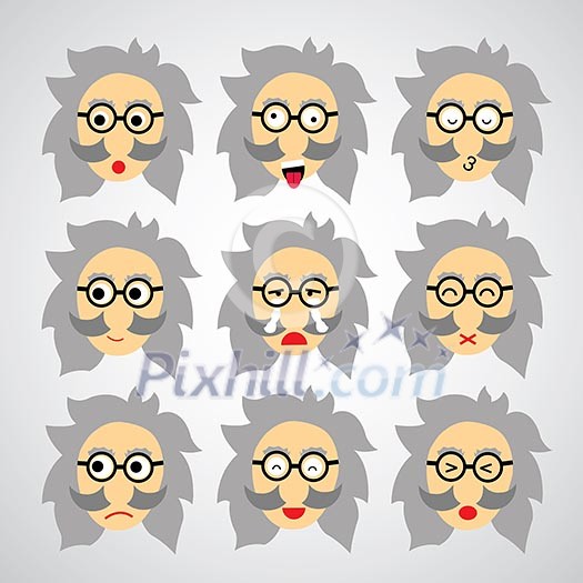 face emotion vector cartoon style