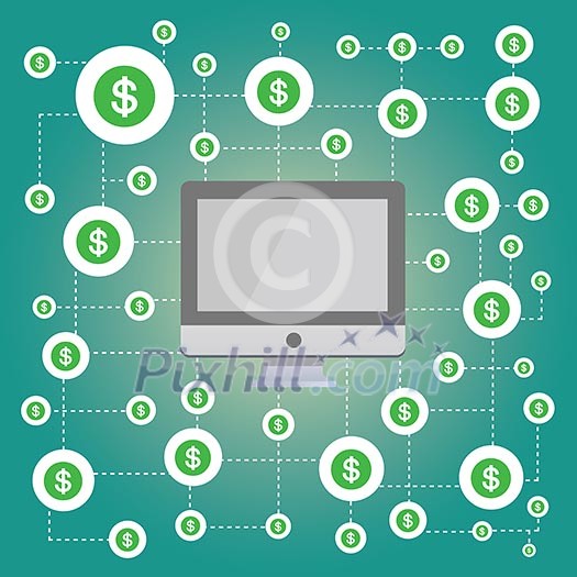 computer business vector cartoon style computer business vector cartoon style