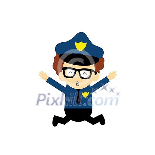 policeman vector cartoon on white background