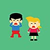boy and girl are crying vector cartoon 