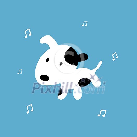 dog cartoon on blue background dog cartoon on blue background