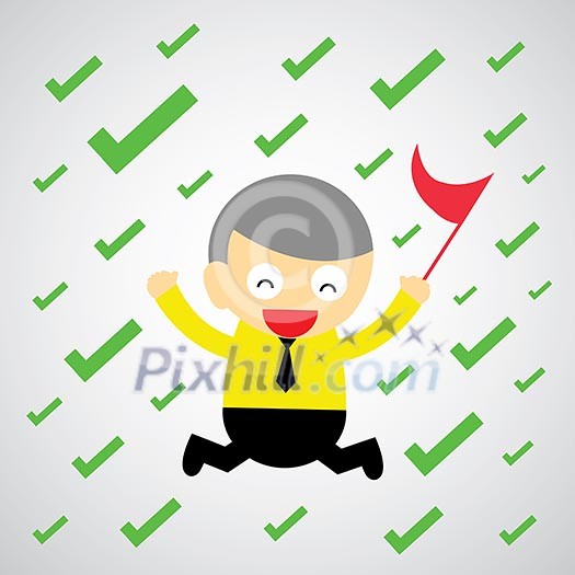 check mark vector cartoon style for use 