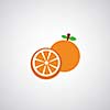 fresh ripe oranges with leaves vector cartoon