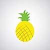 pineapple simple vector cartoon style 