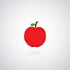 Red apple vector on gray background 