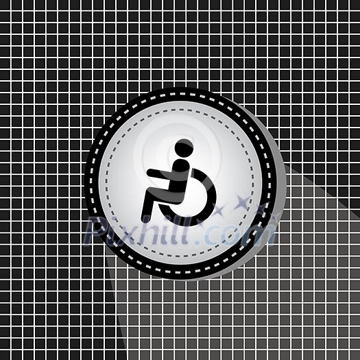 Disabled symbol on black moses background Disabled symbol on black moses background